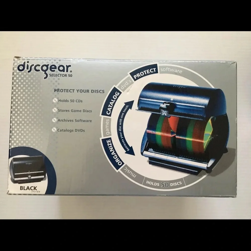 DISCGEAR Selector Disc Organizer 50 Black Holder Case Storage CD DVD Games